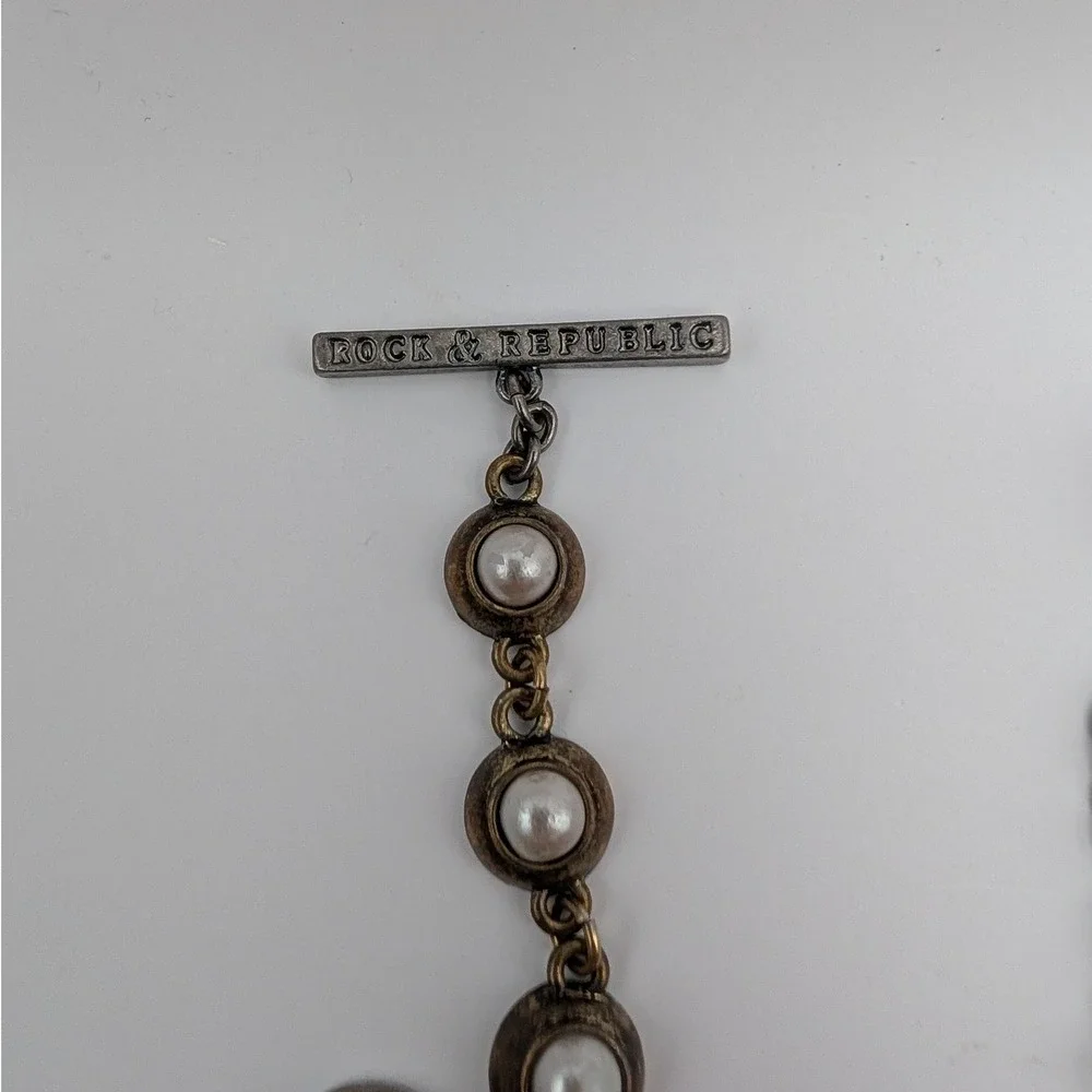 Rock & Republic Jewelry Set Turquoise Point Cross Crown Bracelet & Drop Earrings